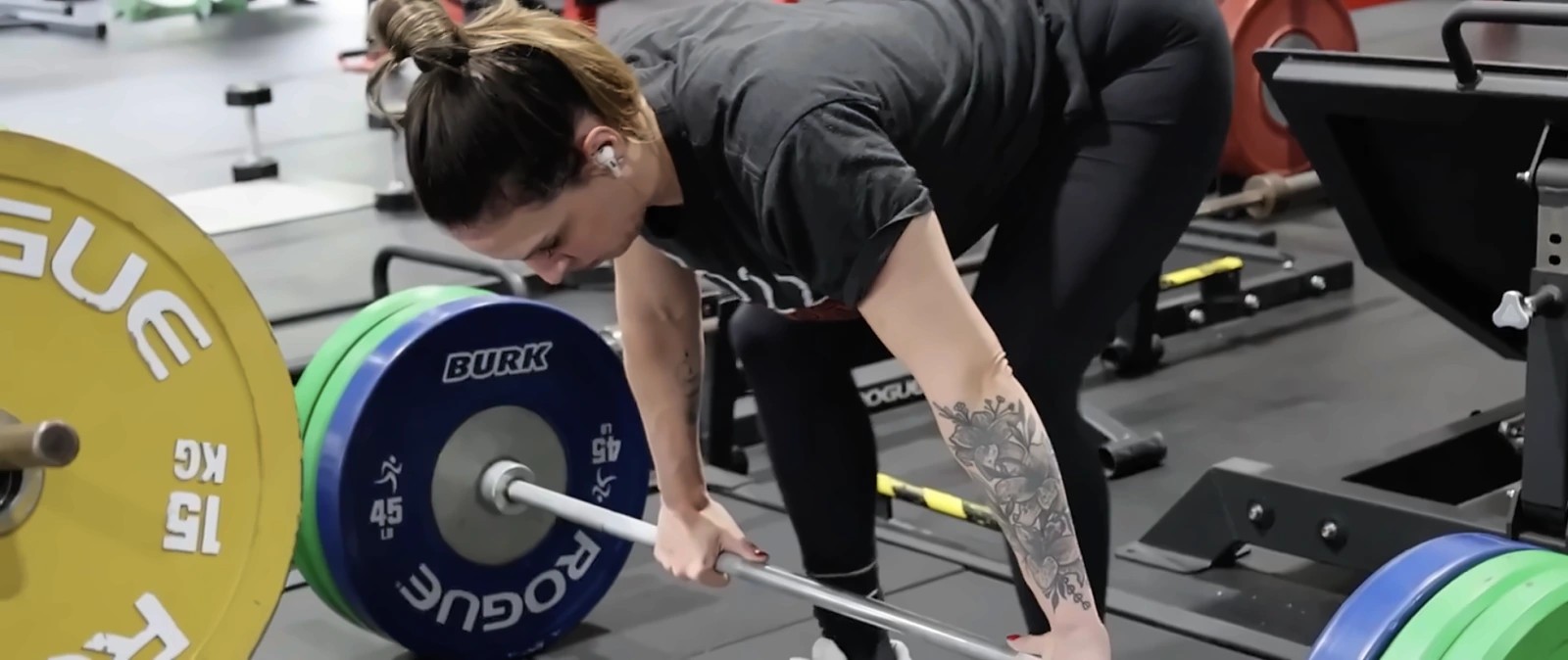 A PHI member trains in the gym